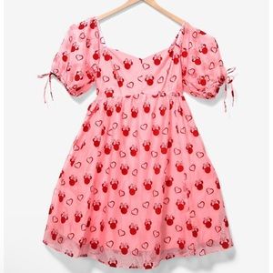 Disney Minnie Mouse Sweetheart Pink Puff-Sleeved Dress BoxLunch Valentin’s Day